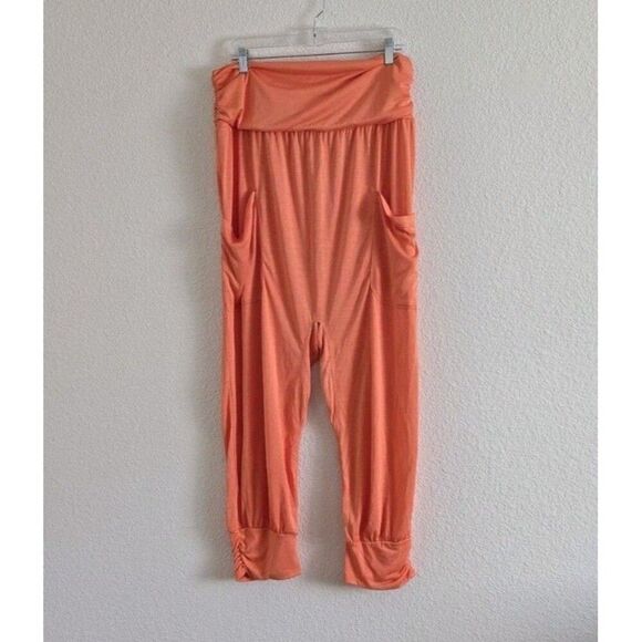 Free People Break It Up Joggers Ribbed Leg Cuff Wide Waist Pockets Womens XL - Picture 2 of 8